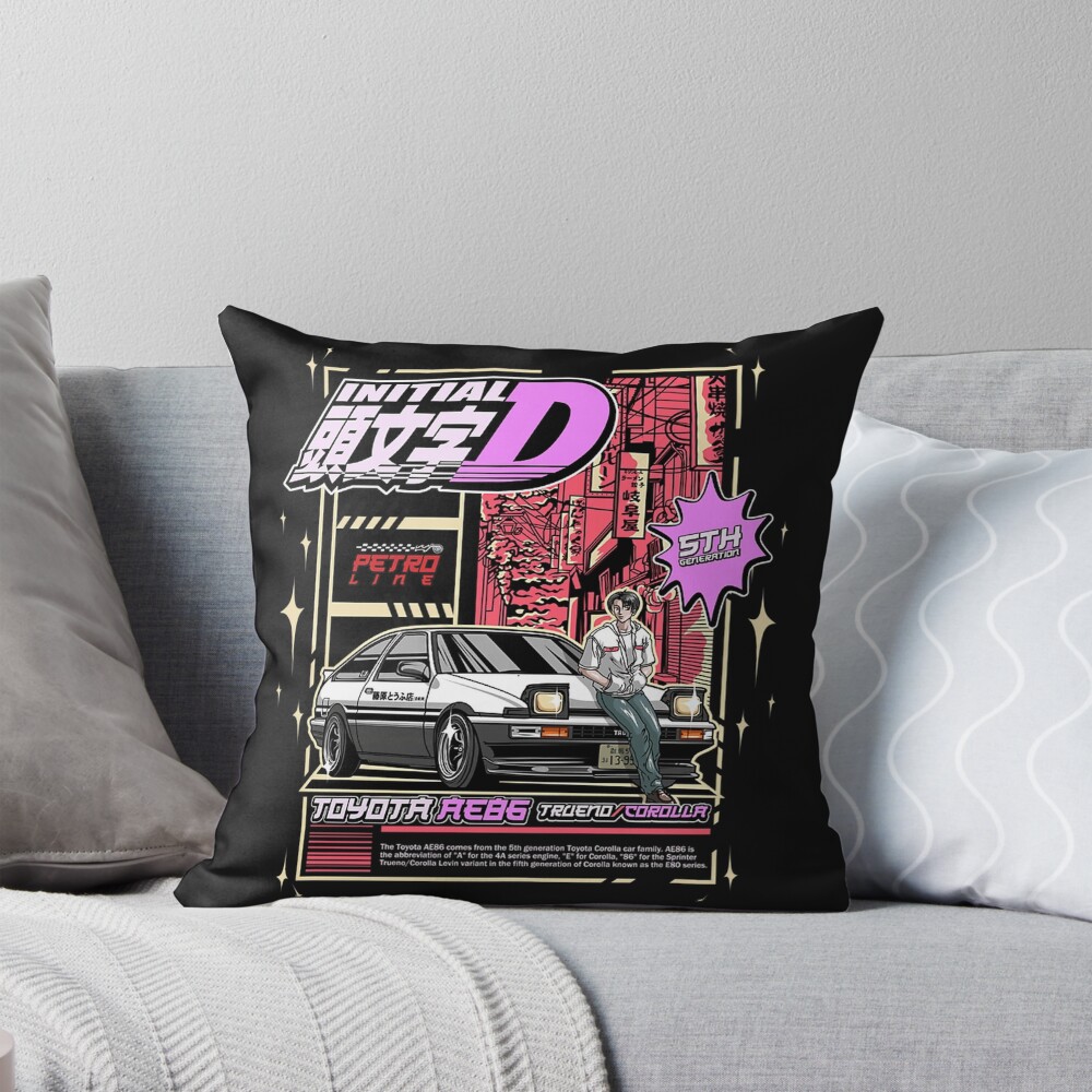 Best Design Ae 86 Initial D Anime Throw Pillow