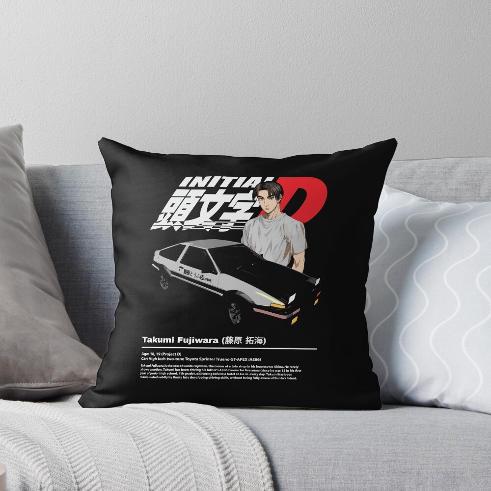 New Design Initial D Takumi Colorfull Throw Pillow