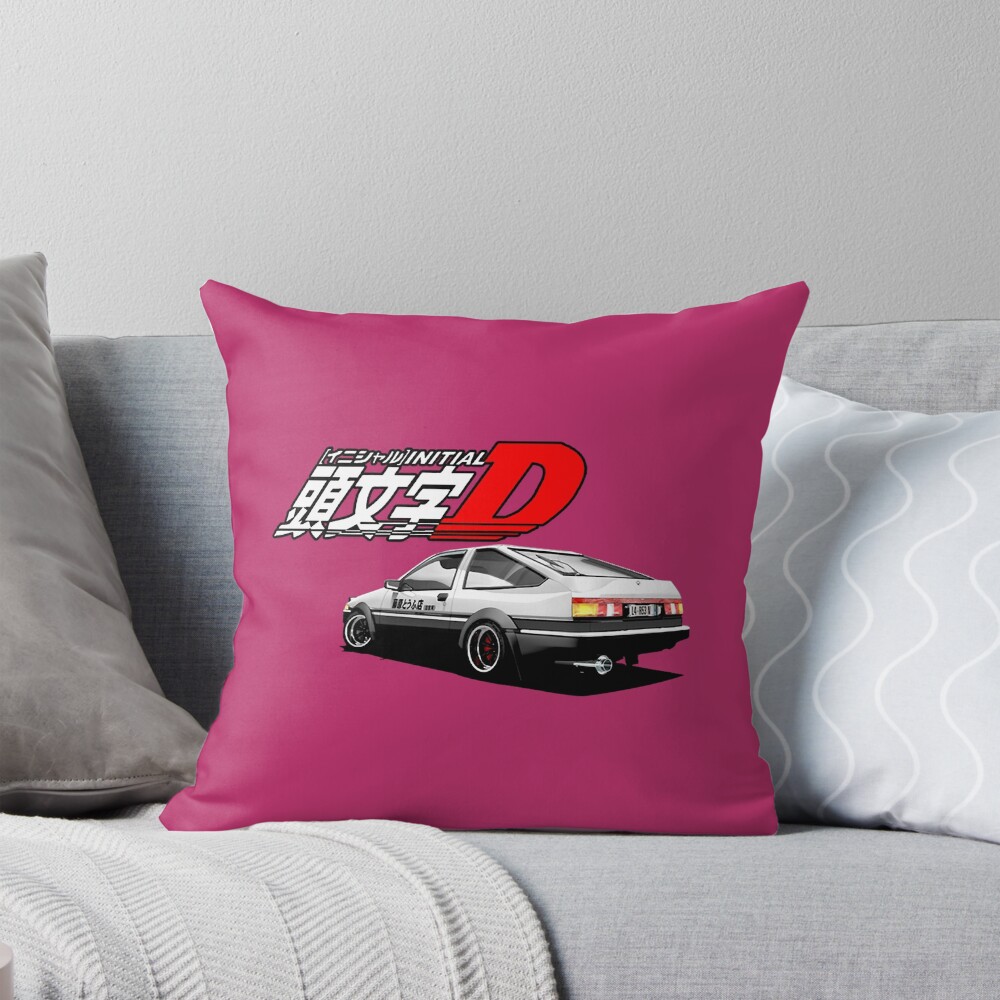 Initial D Ae89 Trueno Retro Design Throw Pillow