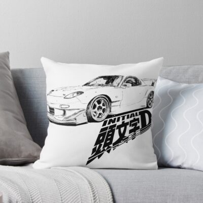 Initial D Rx7 Fc Manga Classic Design Throw Pillow